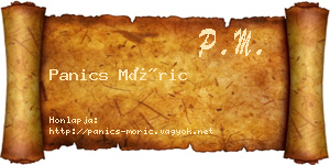 Panics Móric névjegykártya
